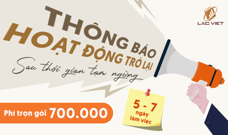 dịch vụ thông báo hoạt động trở lại