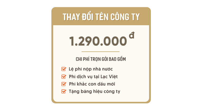 chi phí thay đổi tên công ty