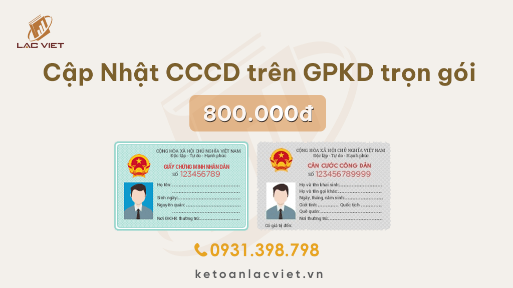 Dịch vụ cập nhật CCCD sang CMND trên GPKD