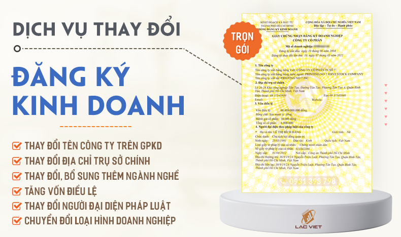 dịch vụ thay đổi giấy phép kinh doanh