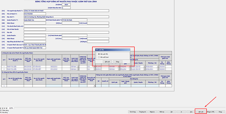 kết xuất file xml