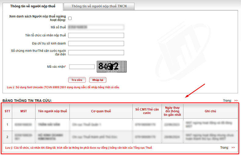 tra cứu mã số thuế hộ kinh doanh 2