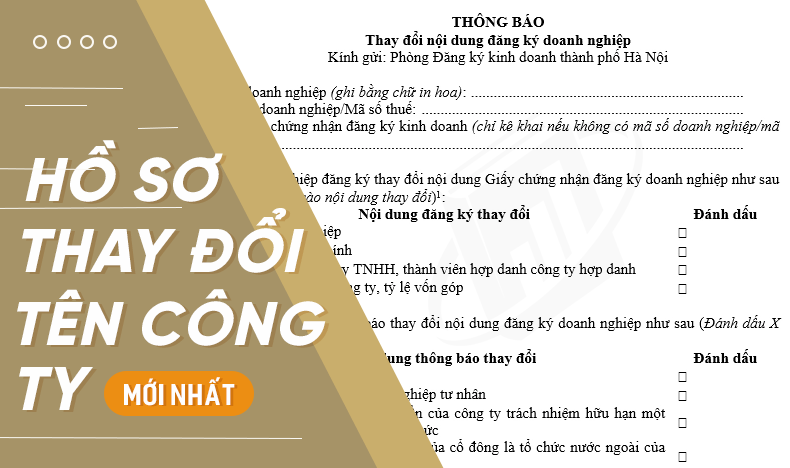 hồ sơ thay đổi tên công ty