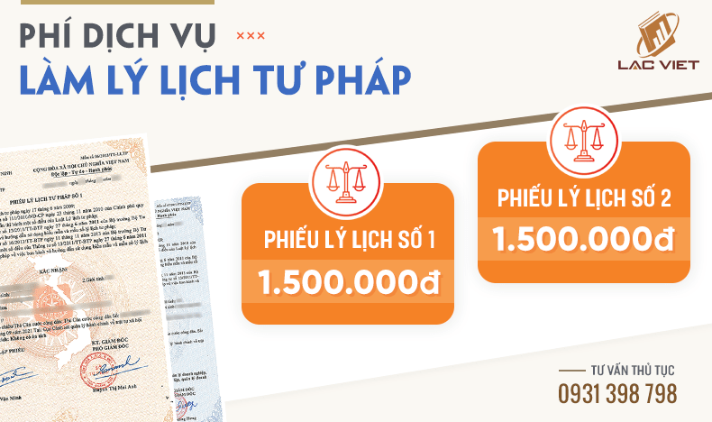 phí dịch vụ làm lý lịch tư pháp