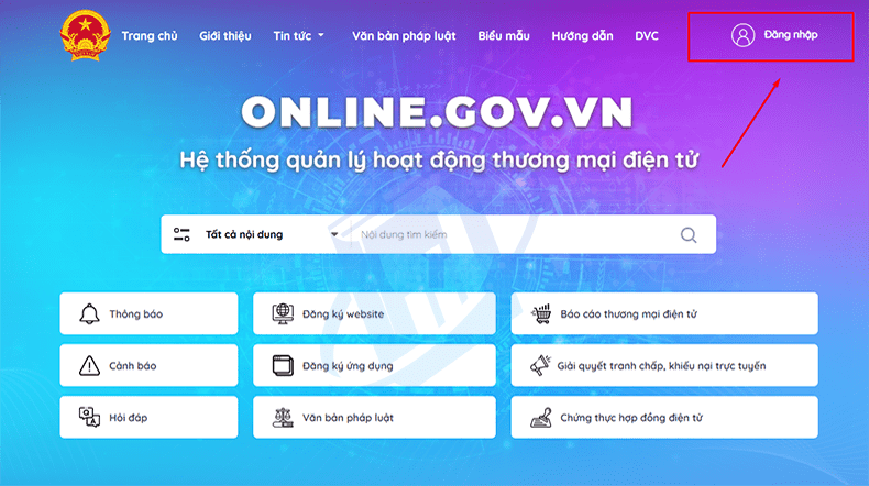 đăng ký website với bộ công thương