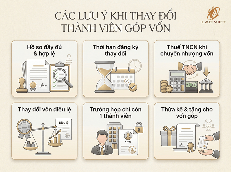 lưu ý khi thay đổi thành viên góp vốn