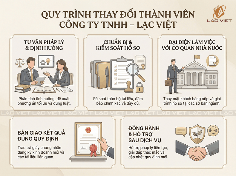 quy trình thay đổi thành viên công ty TNHH