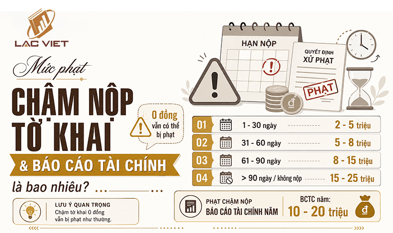 mức phạt chậm nộp tờ khai và báo cáo tài chính