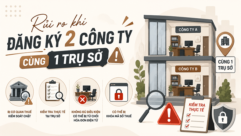 rủi ro khi đăng ký 2 công ty cùng 1 địa chỉ