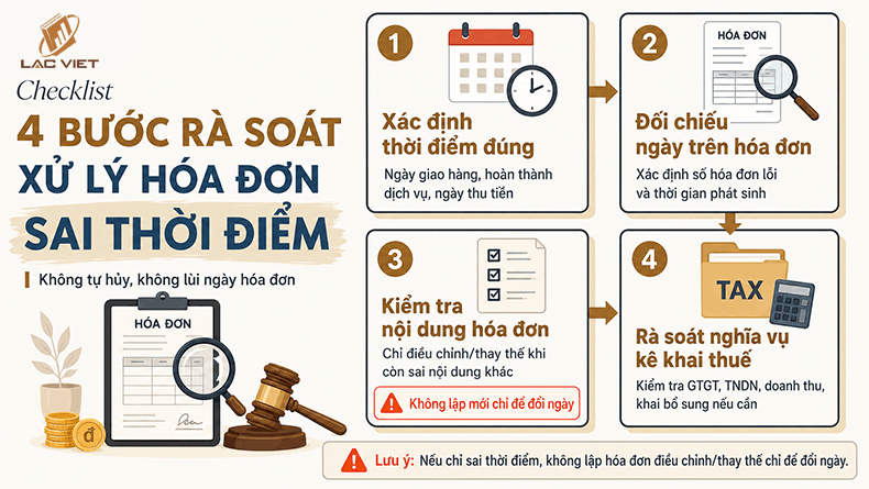 cách xử lý hóa đơn điện tử sai thời điểm