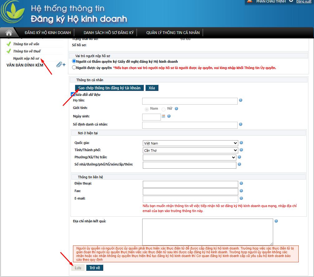 đăng ký hộ kinh doanh online 11