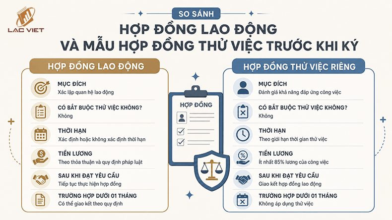 so sánh mẫu hợp đồng lao động và hợp đồng thử việc