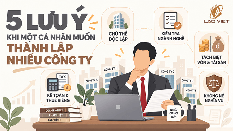 lưu ý khi một cá nhân muốn thành lập nhiều công ty